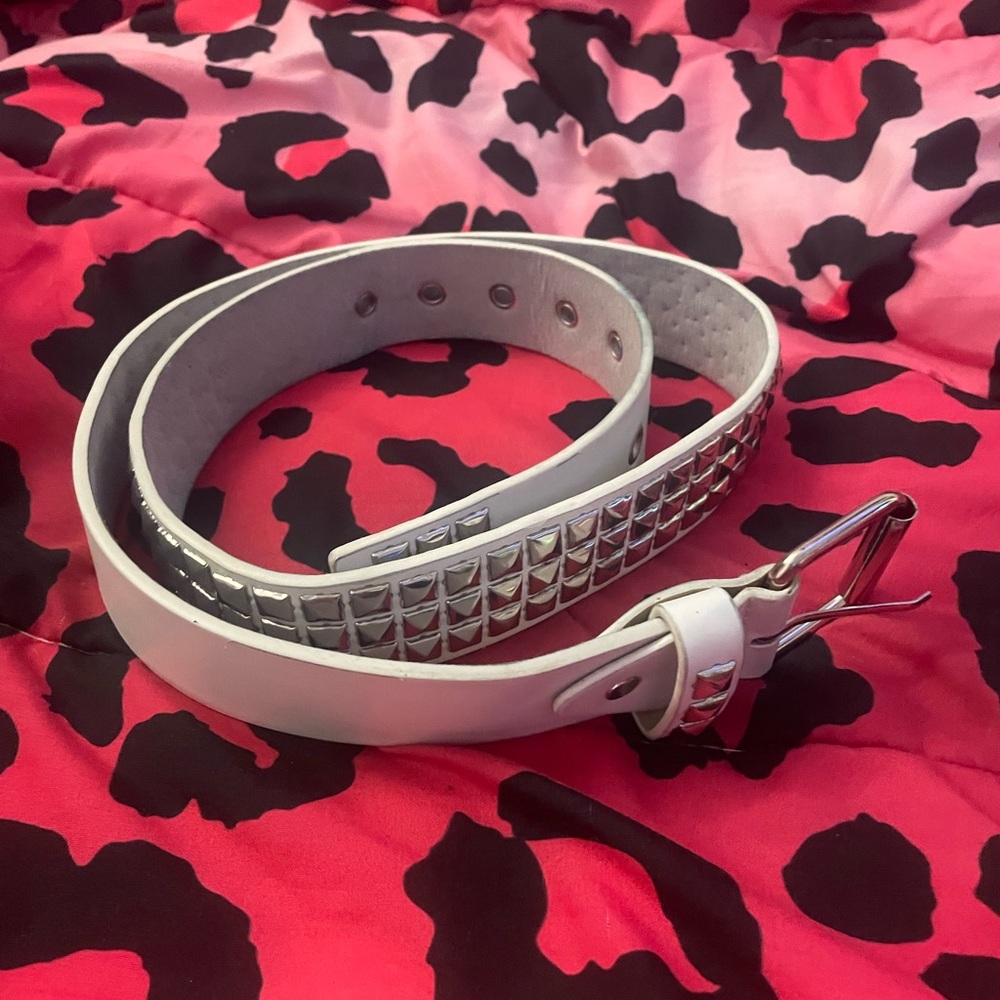 White Studded Belt